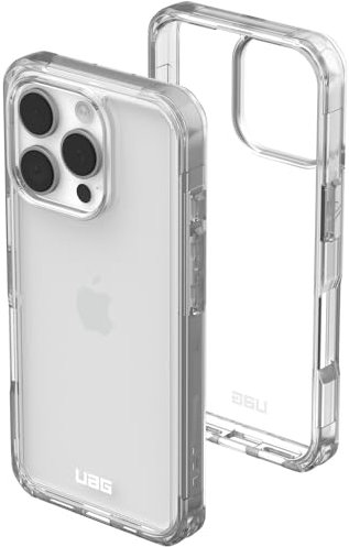 URBAN ARMOR GEAR Plyo Case kompatibel mit Apple iPhone 16 Pro Hülle (Wireless Charging kompatibles Cover, Sturzfeste Air-Soft Ecken, Erhöhter Rand) Ice (transparent)