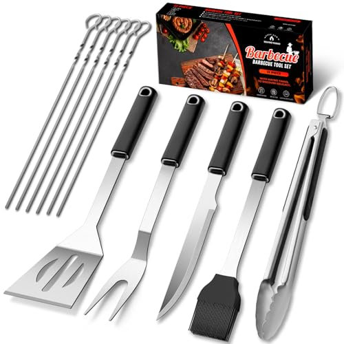 Maywe Tanso Grillbesteck Set Profi Edelstahl Grillzubehör Grillwerkzeug fürs Grillen und Kochen BBQ Grillset für Geschenk für Männer Frauen Geschenk