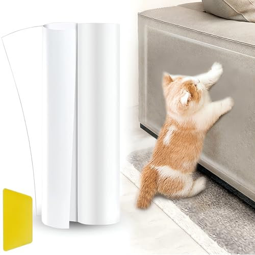 21cm x 3m Door Protector - Transparent Anti Scratch Furniture Protector Tape, Dog and Cat Scratch Shield, Clear Scratch Guard for Doors, Couch, Carpet, and Furniture