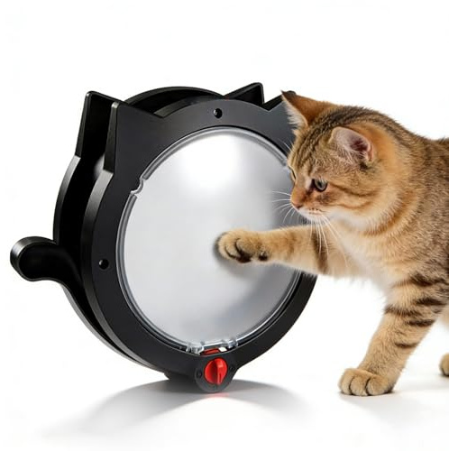 Topyond Katzenklappe, magnetisch, Katzentür, Haustier-Eingangs- und Ausgangstür, 4 Verriegelungsmodi, sichere automatische Katzentür aus Kunststoff für Innen- und Außentüren, Weiß (Schwarz)