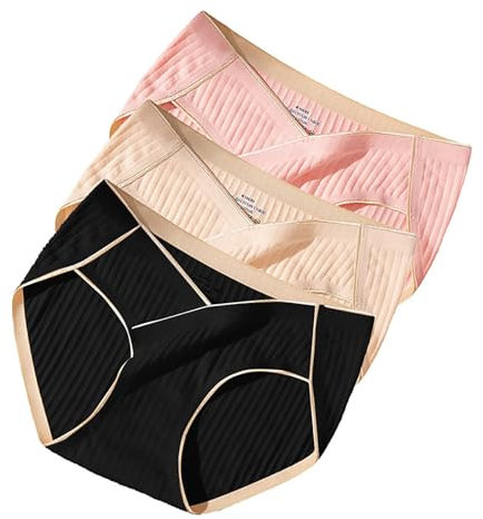 LOIJMK Confezione da tre biancheria intima, una biancheria intima senza cuciture a vita media, biancheria intima grande, senza cuciture e confortevole per uomini di Natale, oro rosa, L