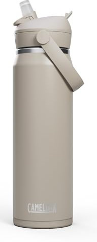 Camelbak Thrive Flip Straw VSS 25oz Insulated Stainless Steel Bottle, Keeps Drinks Ice Cold for Hours, Streamlined Hydration, Flip and Sip Design, Color: Stone, Size: 740 ml