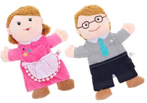 Abaodam 2-teiliges Familienpuppen-Set – Kleinkinder Kinder Erwachsene – Passende Handpuppen Für Weihnachten Geburtstage Strumpffüller