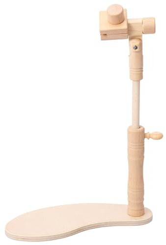 BAODBF Stickrahmen Halterung aus Holz,360° Drehbarer Stickrahmen Ständer,Kreuzstich Rahmen Höhenverstellbar 0-20 cm,Stickständer für Kunsthandwerk,Nähprojekte