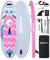 Aufblasbares Paddle-Board, Extra Breites Stand-Up-Paddle-Brett, SUP-Board mit Abnehmbarer Finne, Schwimmendes Paddel, Handpumpe, Reise-Board (Cat pink)