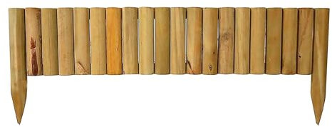 1M picket fence edging Garden Border Fencing Log Roll Border Edging Decorative Fences FSC Certified Timber Pressure Treated Against Rot Path Edging