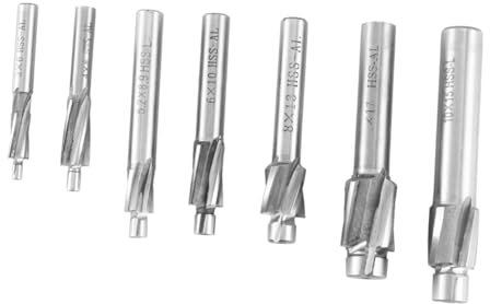 MAGICLULU 7 Teiliges Bohrer Werkzeugset Senkkopf Fräser Fräser Senkkopf Fräser Silber