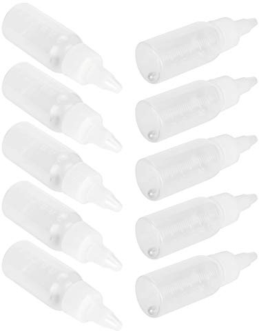 Haosie 10PCS Airbrush Paint Bottles, 30ml Empty Airbrush Accessories | Paint Mixing Pots with Scale, Dropper Bottle for Add Pigment