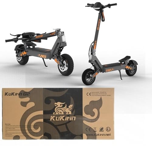 KUKIRIN G2 Trottinette Électrique Adulte, Batterie 48V 15,6Ah, Jusqu’à 55 km, Pneus Tubeless 10 Pouces, Double Suspension, Double Frein à Disque, Écran Couleur Tactile, Pliable