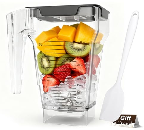 Mixerglas für Blendtec Vierseitiger Mixer, 2,1 l | Passend für Blendtec-Mixer, alle Modelle, 900 ml Mischkapazität, doppelte Edelstahl-Klinge