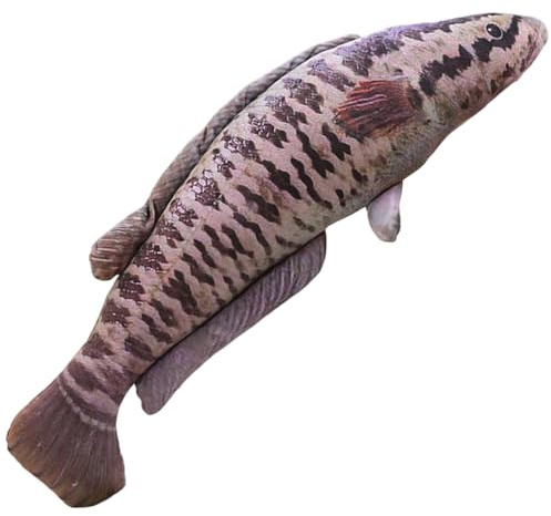 Ferricult Riesiges Fischkissen 31 Zoll, realistisches Fisch-Stofftierplüsch, ultraweiches großes dekoratives Kissen für Schlafzimmer, Décor Maison