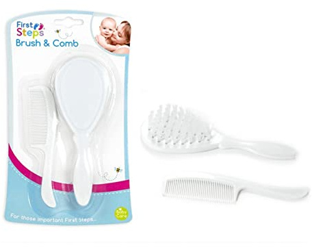 Baby Hair Brush & Comb Set in White Soft & Gentle for your Baby First Steps