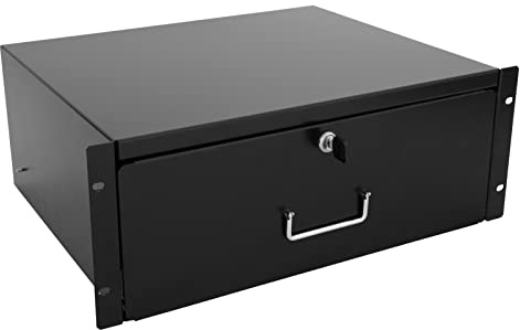 Raising Electronics 4U Drawer Rack Mount DJ 19'' Rack Case Equipment Deep Drawer Key Lockable (4U)