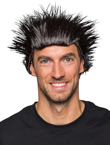 Perücke Igel kurz schwarz