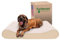 Furhaven XXL kühlendes Gel-Schaumstoff-Hundebett, Ultra-plüschig, Kunstfell und Wildleder, Luxus-Liege, mit abnehmbarem, waschbarem Bezug, cremefarben, Jumbo Plus (XXL)