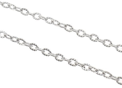 Perlin 3 Meter Gliederkette Link Kette Metallkette Oval 4mm Silber Schmuckkette Meterware zur Schmuckherstellung von Halsketten Armband DIY Basteln K12