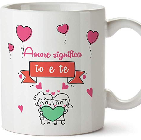 Mugffins Tazza San Valentino (Ti Amo) - Amore Significa io e Te... - Idee Regali Anniversario Originali per Lui/per Lei/Ragazzi/Fidanziati