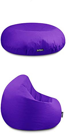 BuBiBag Beanbag Sitzkissen für Kinder & Erwachsene | Bodenkissen in 32 Farben & 3 Größen | Sitzsack für Indoor Outdoor | Wasser- & schmutzabweisend Material (Lila-Erwachsene XXL)