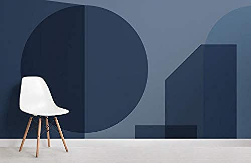 ZZXIAO Blaue geometrische Formen Modernes Bauhaus-Tapeten-Wandbild wandpapier fototapete 3d effekt tapete Wohnzimmer Schlafzimmer Hintergrundbild-200cm×140cm