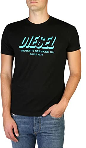 Diesel Mens Service Short Sleeve Crew Neck Tee T-Shirt Black 9XX XL