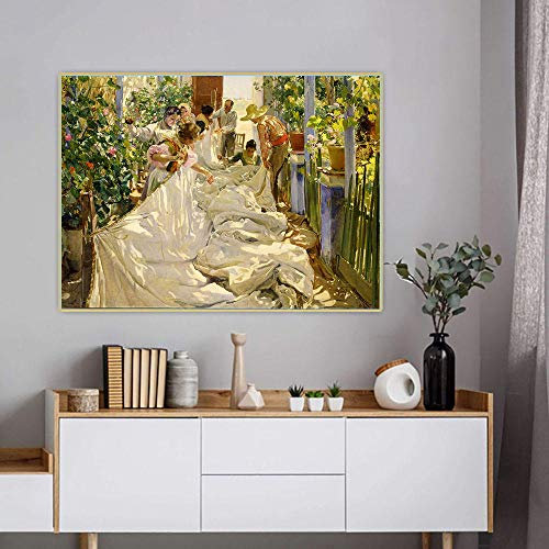 Diy-Malerei Für Erwachsene Joaquin Sorolla 《Nähen Des Segels》 Malen Nach Zahlen Kit Auf Leinwand Für Anfänger