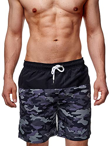 Indicode Herren Pruitt Badehose Badeshorts mit 3 Taschen und Tunnelzug