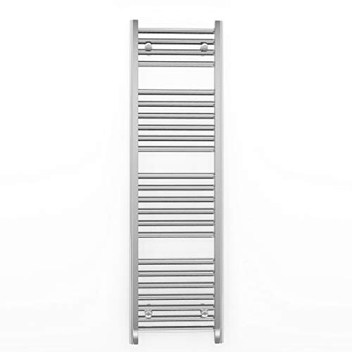 Myhomeware 300mm Wide Straight Chrome Bathroom Towel Rail Radiator For Central Heating Designer UK (300 x 1200mm)