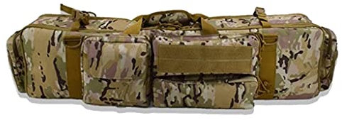 Gewehrtasche, M249 Große Doppellagige Einschulter-Gewehrtasche, Taktische Gewehrtasche Doppel, Taktischer Doppelgewehrkoffer mit Schultergurt Nylonholster für Jagdfischen Langwaffentasche CP