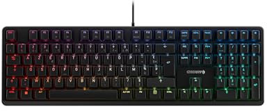 CHERRY G80-3000N RGB, Mechanical Gaming Keyboard with RGB Lighting, French Layout (AZERTY), Wired, Original MX SILENT RED Switches, Black