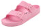 VICT POPU Pantoletten Damen mit Fussbett Sandalen Flach Rutschfest Sommer Badelatschen Lässig EVA Slides Erwachsene Schlappen Rosa 39