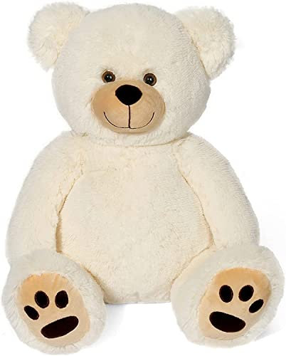 LotFancy Teddybär Kuscheltier 50cm, Plüschtier Stofftier Teddy, Süßes Geschenk für Kinder Mädchen Freundin, Geburtstag, Valentinstag, Weihnachten, Beige
