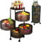 ybaymy 4 Tier Vegetable Rack Kitchen Fruit Storage Basket Round Rotating Vegetable Rack with Wheels Movable Kitchen Storage Rack for Kitchen Living Room Toilet Storage