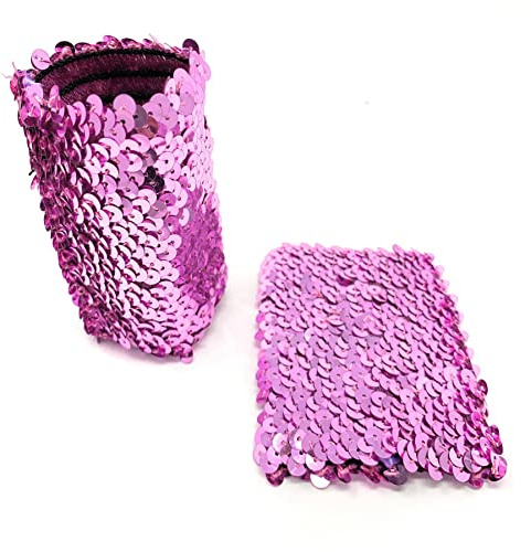 Cadoline Paar Damen-Armbänder aus Polyester mit Pailletten, 16 x 10 cm
