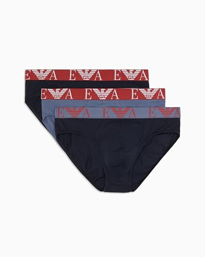 Emporio Armani Herren 3-Pack Brief Boxershorts, Armani BLU/VIN Indi/,