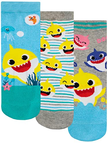 Pinkfong Kids Baby Shark Socks 3 Pack Soft Ankle Socks For Boys or Girls