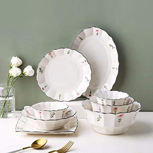 DUDSME Juego de vajilla de porcelana de 36 piezas de vajilla de porcelana pintados a mano para regalos de boda y adecuado