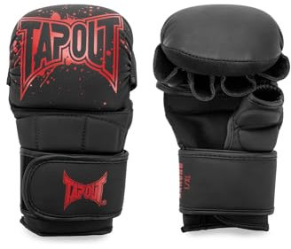 Tapout Unisex – Erwachsene Rancho MMA-Sparring Handschuhe, Black/Red, S/M EU
