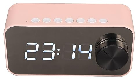 Radio-réveil avec Haut-Parleur Bluetooth, Double Alarme Numérique de Chevet avec Radio FM, Haut-Parleur intégré, Affichage de la Température, Diffusion Vocale, Prise en de