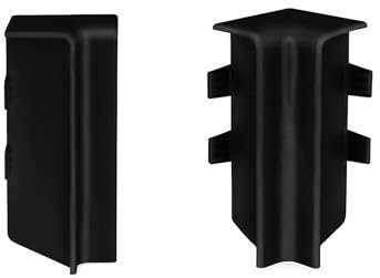 KGM Innenecken für Sockelleiste Modern Schwarz - Maße: 16x58mm - Inneneckenschutz Ihrer Fußleisten - Saubere Verbindung in modernem Design - 2 Stück