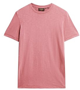 Superdry Herren Kurzärmeliges T-Shirt aus Flammgarn mit Rundhalsausschnitt Mesa Rosé Pink M