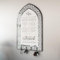 iwa concept Dua Porte-clés pour entrée et sortie de maison, art mural islamique, design Mihrab, protection dua, (panneau blanc – acrylique argenté, moyen)