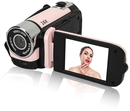 1080P Digital Camera, 2.4 Inch Rotatable Screen Camcorder, 16MP Selfie Camera with Fill Light for Travel Recording, 16X Zoom HD Vlogging Video Recorder with Fill Light