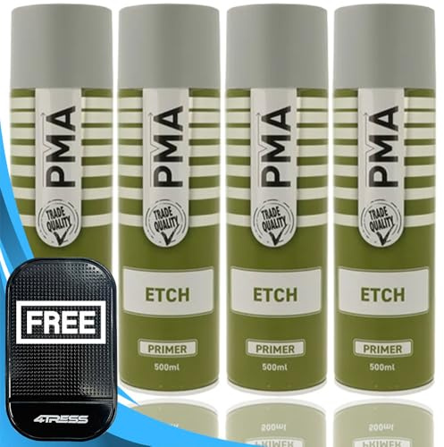 4TRESS 4x PMA Professional Grey Acid Etch Primer Aerosol Spray Paint 500mL Can Non-Slip Dash Mat(4T-PCPA1018)