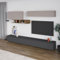 Wohnwand Farbe Anthrazit und Taupe mit Details Nussbaum 300 cm - Monica