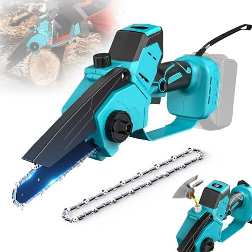Ecarke Mini motosierra de 6 pulgadas para Makita batería de 18 V, 1200 W, motor sin escobillas, 21000 rpm, velocidad de la cadena 7 m/s, bomba de aceite automática, incluye cadena de repuesto de 6