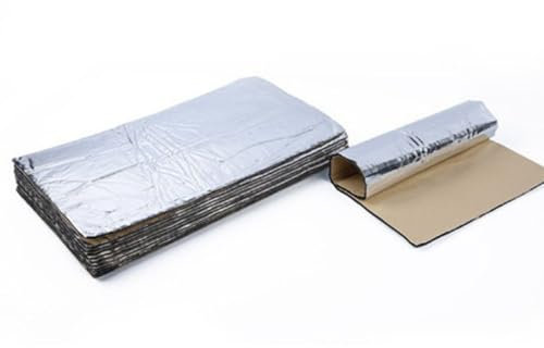 Tappetino Isolante per Auto, Assorbimento Acustico, Smorzatore, Fonoassorbente in Schiuma, Insonorizzante di Isolamento Termico (25 x 18cm x 10 pcs)