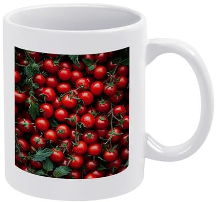 VFMNT Bunch of Tomatoes Coffee Mugs Modern Ceramic Coffee Cups with Patterns Novelty Porcelain Tea Cups with Large Handles Gifts for Office Dishwasher And Microwave Safe