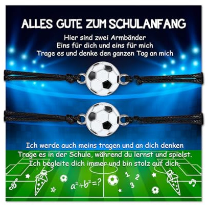 Cadimus Fussball Armband Jungen,Einschulung Fußball Armbänder,Fussball Armband Schulkind 2025,Kreative Geschenke für die Schulzeit Geburtstag,Geschenke zur Einschulung Schultüte Füllung