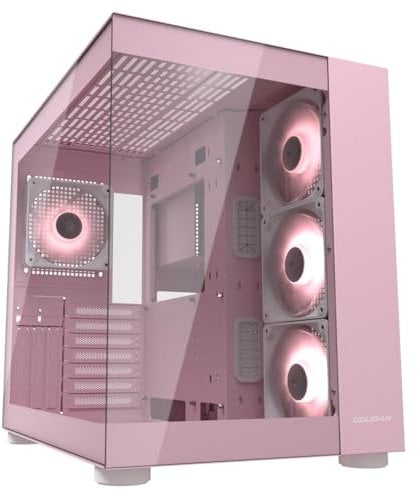 Cougar Gaming - Boitier PC - FV150RGB - Mini-ITX, Micro-ATX et ATX - Double Chambre - Compatible GPU 400 mm - ARGB - Refroidissement avancé - Jusqu’à Neuf Ventilateurs (Rose)