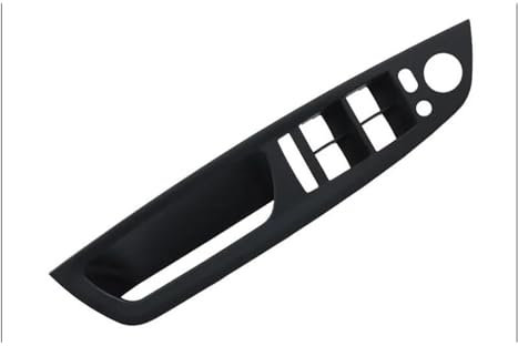 SQIFBA Door Handle Fiber Interior Left Right Door Pull Handle Inside Cover Panel Trim for BMW X5 X6 E70 E71 E72 2007-2013 Inner Door Handle(LHD Black)